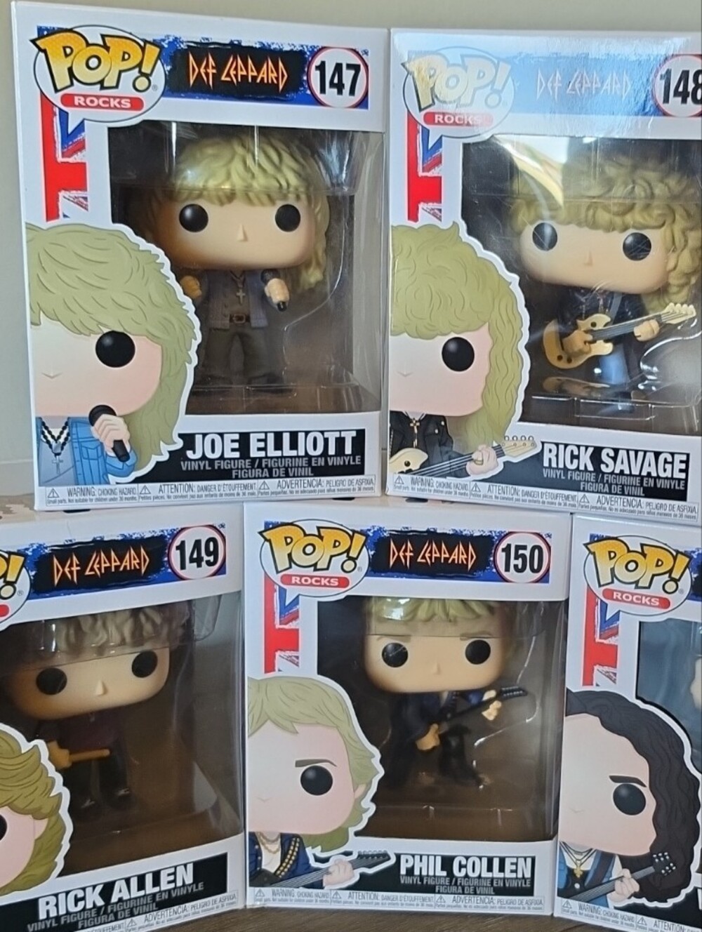 NIB Funko Pop! Rocks Def Leppard Vinyl Figures - Complete Set of 5